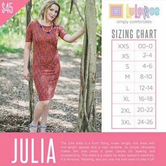 NWT LuLaRoe Julia Dress Navy Floral Gray Sleeves - Size S (4-6) - Picture 11 of 11